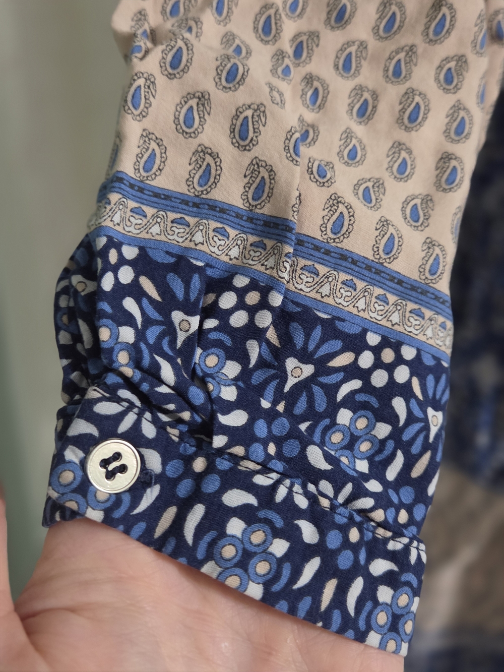En Creme Blue & Cream Paisley Long Sleeve Tunic Dress - Picture 2 of 8
